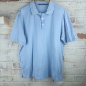 Bobby Jones Light Blue Striped Golf Polo Shirt Size XL 100% Cotton Preppy Golfer